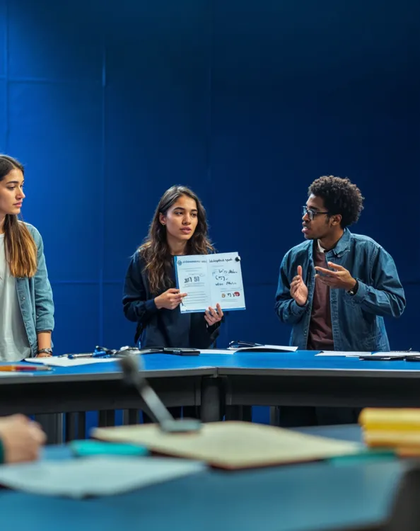 Etudiant présentant son épreuve