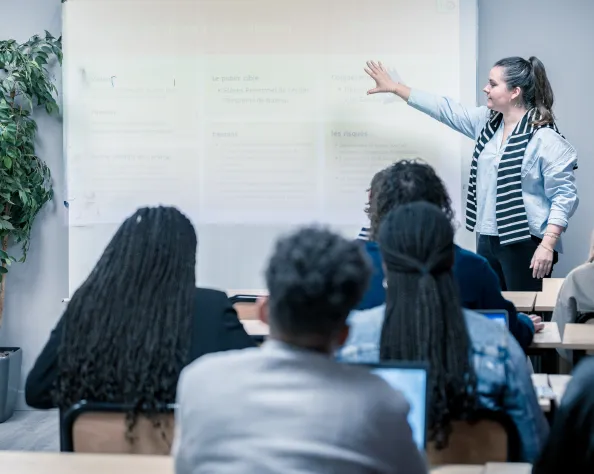 présentation pendant un cours de l’ECS